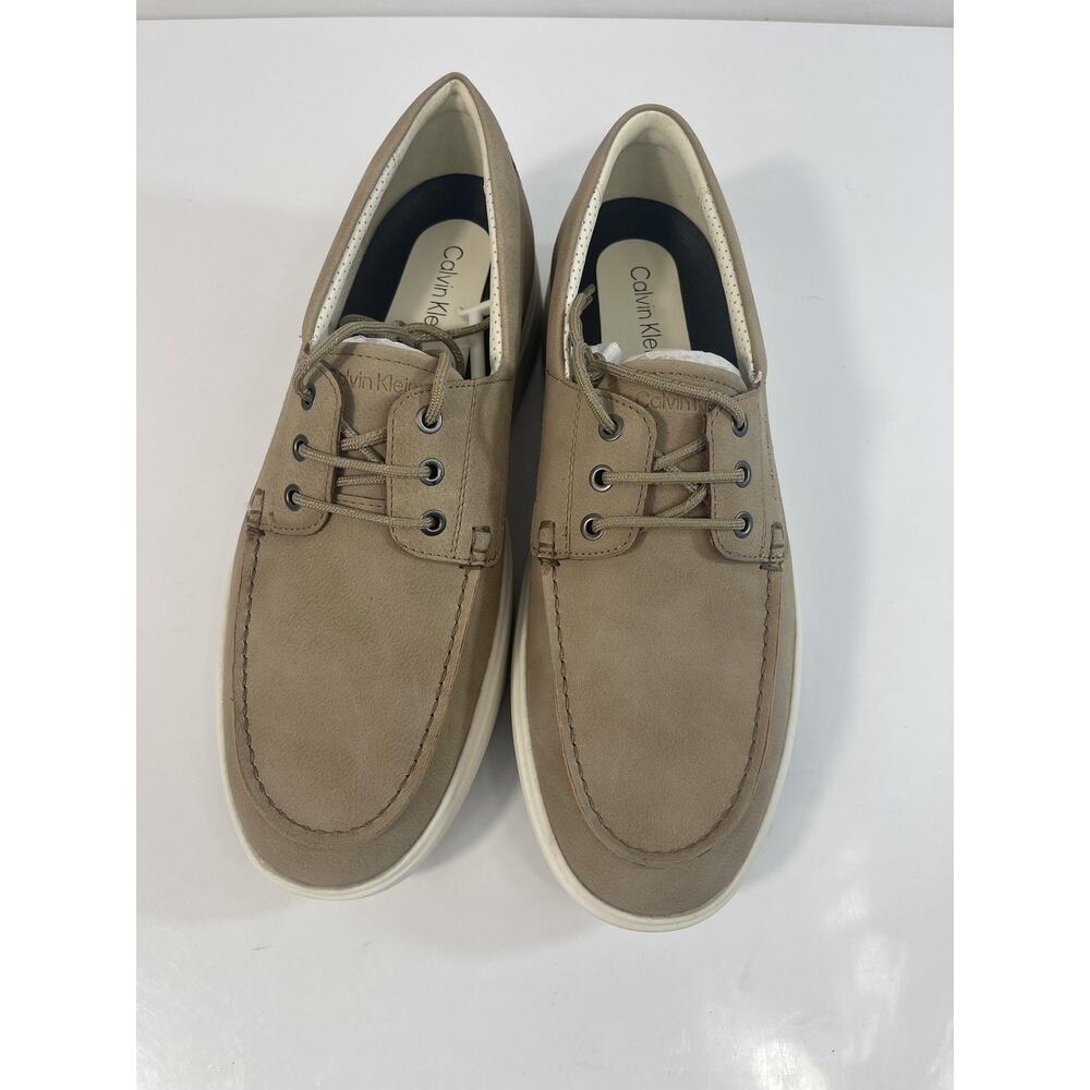 Calvin Klein Shoes Mens Size 10 Beige Boat Shoe Sneakers Casual Comfort - Picture 5 of 16